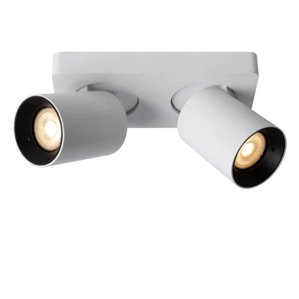 Lucide NIGEL - Spot plafond - LED Dim to warm - GU10 - 2x5W 2200K/3000K - Blanc - DETAIL 1